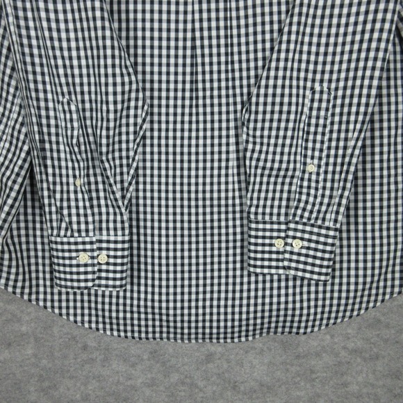 Peter Milar Shirt Mens XL Black Gingham Check Crown Soft Silk Blend Button Down - Picture 6 of 11